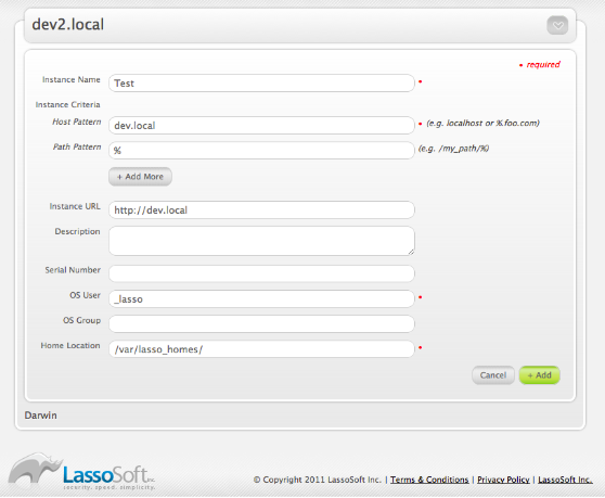 Adding a Lasso 9 instance